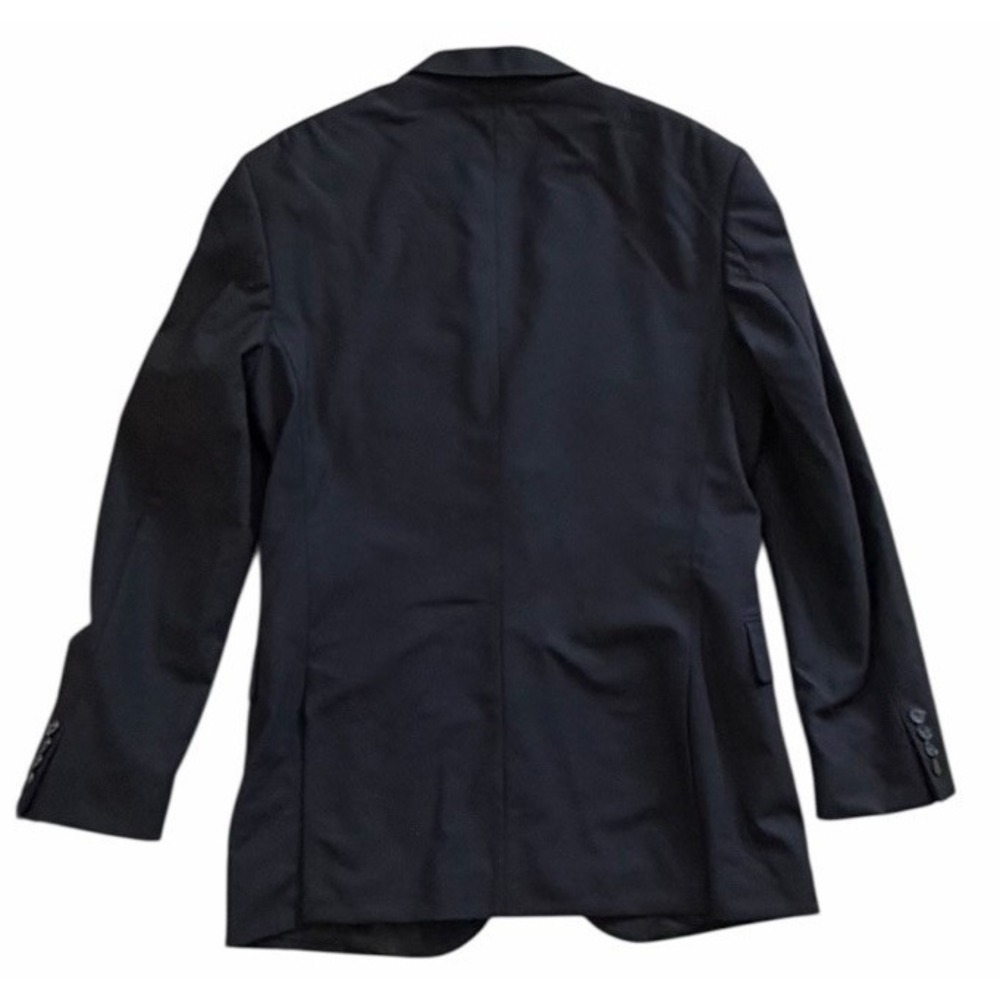 Express‎ Black Blazer 38 R Wool Spandex Stretch 2 Button Modern Suit Jacket - Picture 2 of 6